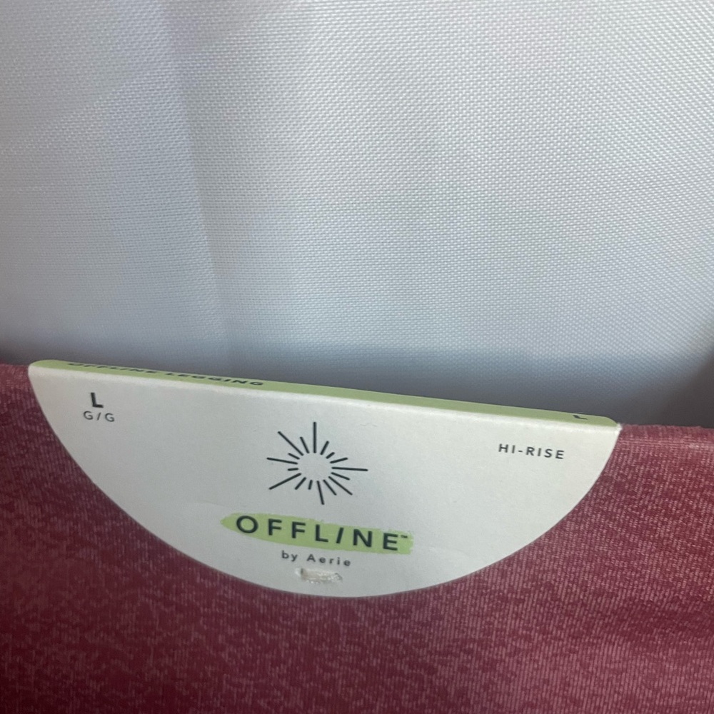 Aerie faux leather leggings rose pink, offline, cross waist nwt